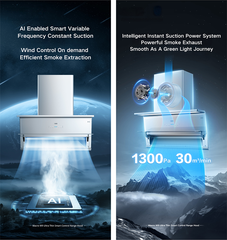 Macro W9 Ultra Thin Smart Control Range Hood: Redefining Kitchen Ventilation